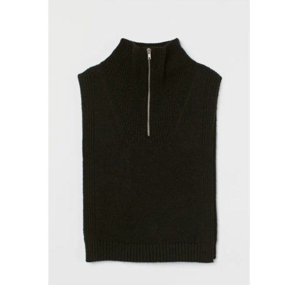 H&M Knit Collar with Zipper | Black | New with Tag - Picture 1 of 7